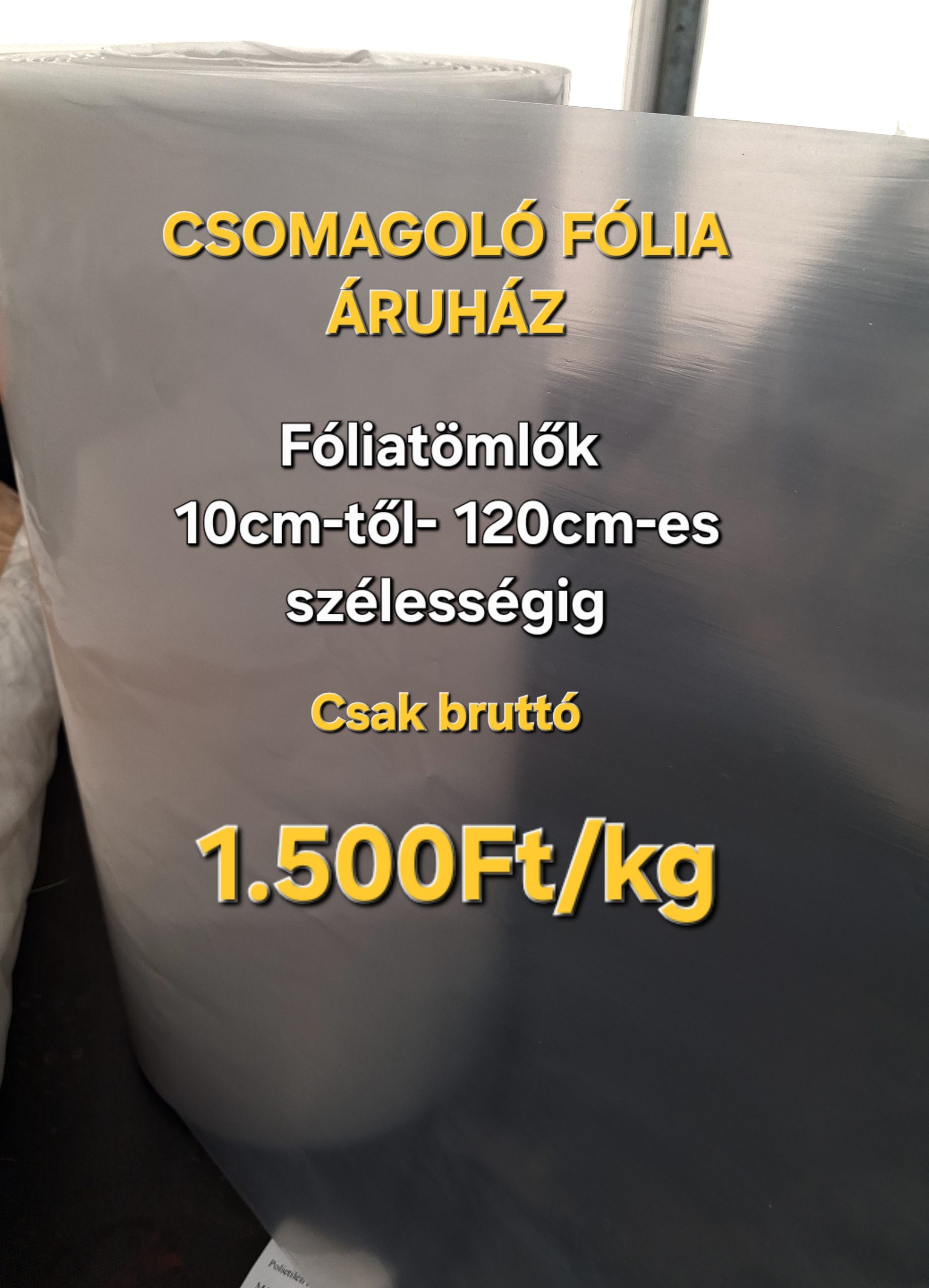 Csomagoló fóliatömlő - fólia ujj - fóliacső - HDPE vastag - 80 mikronos - olcsón ár